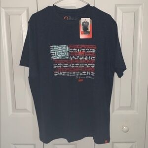 Guy Harvey Dark Blue T-Shirt with Flag and Fish Design